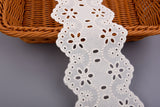 Diamond Netted Floral Cotton Eyelet Trim – 34 - G.k Fashion Fabrics