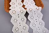 Diamond Netted Floral Cotton Eyelet Trim – 34 - G.k Fashion Fabrics
