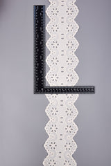 Diamond Netted Floral Cotton Eyelet Trim – 34 - G.k Fashion Fabrics