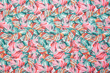 Double Layer Soft Crepe Stretch Abstract Monstera Tropical Leaf Print Fabric - G.k Fashion Fabrics