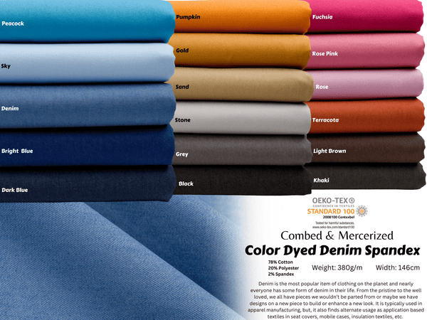 Dyed Color Denim Fabric - G.k Fashion Fabrics denim