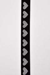 Elastic strap band Jacquard Lurex - Trim Waist Ribbon -25mm x 3 yards Pack - G.k Fashion Fabrics Heart Silver lurex / 3 Yards Pack Elastic band