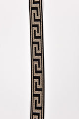Elastic strap band Jacquard Lurex - Trim Waist Ribbon -25mm x 3 yards Pack - G.k Fashion Fabrics Greek Key Gold Lurex / 3 Yards Pack Elastic band