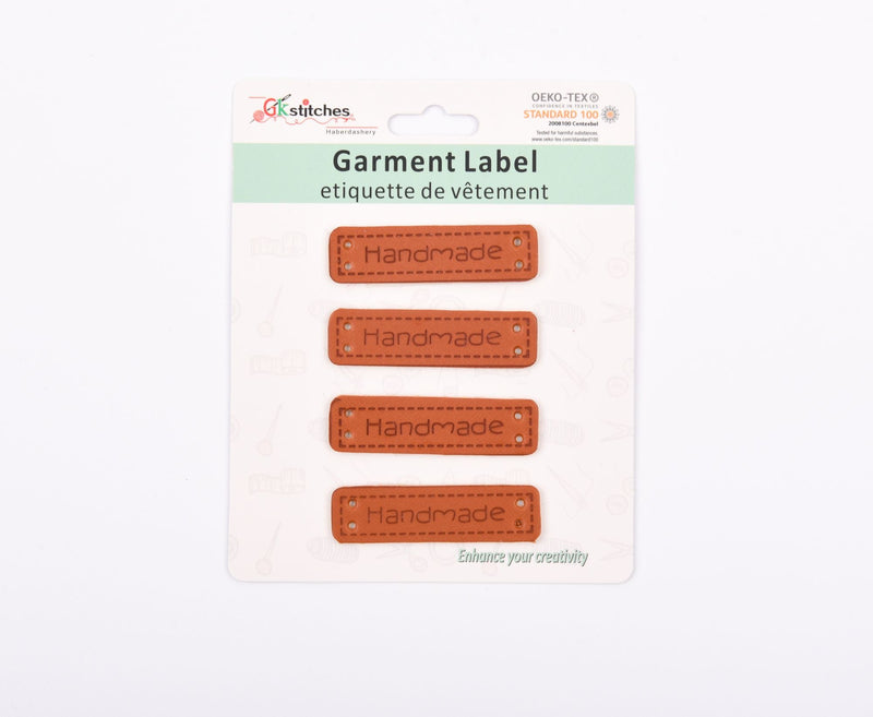 Faux Leather Clothing Label - "Handmade" - G.k Fashion Fabrics