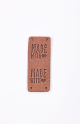 Faux Suede Clothing Label - Made with Love - G.k Fashion Fabrics