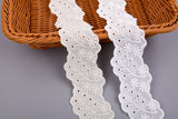 Feather & Floral Cotton Eyelet Trim – Double Scalloped – 10 - G.k Fashion Fabrics