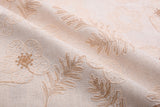 Fern Whisper Linen Cotton Sequin Embroidered Fabric – Artisan Floral Embroidery Natural Fabric - G.k Fashion Fabrics