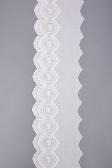 Floral Cameo Scalloped Cotton Embroidery Trim – 23 - G.k Fashion Fabrics