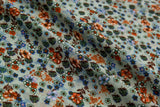 Floral Finesse Chiffon Georgette Digital Print Fabric - #259 - G.k Fashion Fabrics Petrol / Price Per Half Yard chiffon