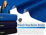 French Terry Denim Stretch Fabric - G.k Fashion Fabrics