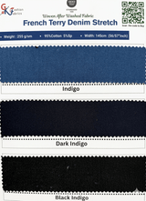 French Terry Denim Stretch Fabric - G.k Fashion Fabrics