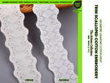 Geometric Diamond Cotton Eyelet Trim – Scalloped Embroidery– 9 - G.k Fashion Fabrics