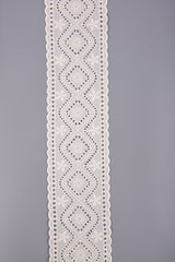 Geometric Medallion Double Scalloped Cotton Eyelet Trim – 22 - G.k Fashion Fabrics