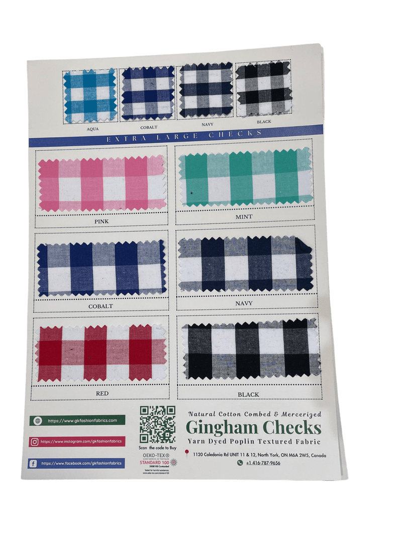 Gingham Checks Washed Cotton Fabric - GK 6599 - G.k Fashion Fabrics