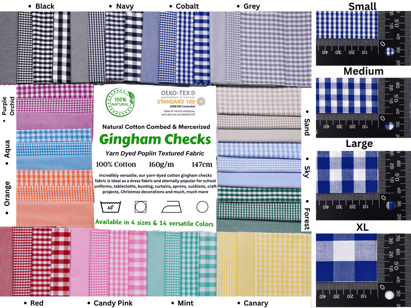 Gingham Checks Washed Cotton Fabric - GK 6599 - G.k Fashion Fabrics