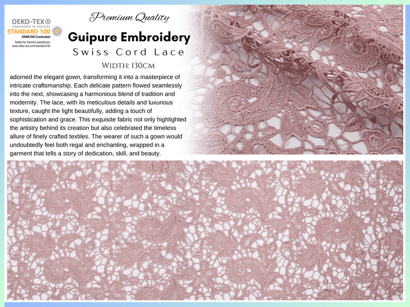 Guipure Swiss Cord Lace Embroidery Fabric - G.k Fashion Fabrics