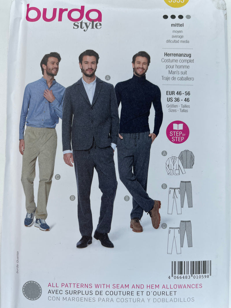 Burda MEN'S SUIT Pattern - 5955 - G.k Fashion Fabrics
