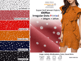 Irregular Dots Chiffon Printed Fabric - G.k Fashion Fabrics