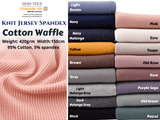 Knit cotton spandex Waffle jersey / cotton spandex waffle jersey fabric / 95/cotton 5/spandex Oeko - Tex cotton fabric Sewing project - G.k Fashion Fabrics