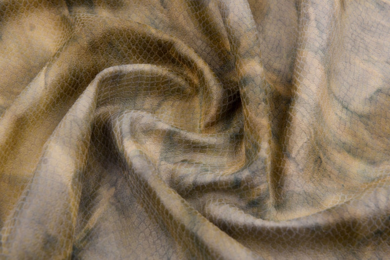 Knit Suede Double Sided Tie Dyed Fabric with Snake Textured Coating - G.k Fashion Fabrics