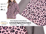 Softshell Digital Pink Leopard Print Fabric