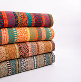 Linen Bamboo Digital Print Fabric – Safari Soul Multi-Stripe Collection - 7984 - G.k Fashion Fabrics