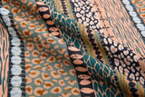 Linen Bamboo Digital Print Fabric – Safari Soul Multi-Stripe Collection - 7984 - G.k Fashion Fabrics