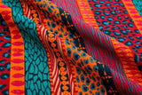 Linen Bamboo Digital Print Fabric – Safari Soul Multi-Stripe Collection - 7984 - G.k Fashion Fabrics