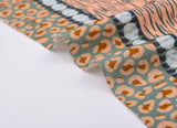 Linen Bamboo Digital Print Fabric – Safari Soul Multi-Stripe Collection - 7984 - G.k Fashion Fabrics