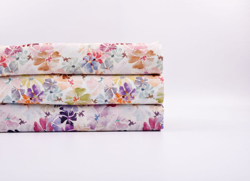 Linen Bamboo Natural Fabric Anemyst Pattern - 5486 - G.k Fashion Fabrics