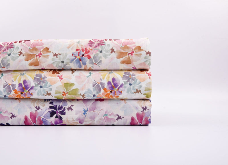 Linen Bamboo Natural Fabric Anemyst Pattern - 5486 - G.k Fashion Fabrics