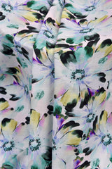 Linen Bamboo Natural Fabric Daisy Mist Pattern - 5491 - G.k Fashion Fabrics