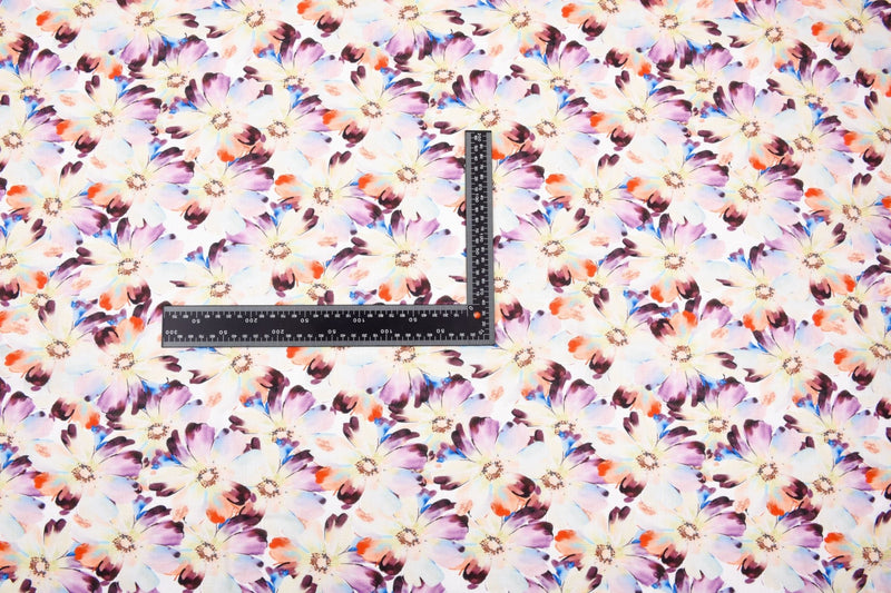 Linen Bamboo Natural Fabric Daisy Mist Pattern - 5491 - G.k Fashion Fabrics