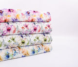 Linen Bamboo Natural Fabric Fields of Celendia Pattern - 5484 - G.k Fashion Fabrics