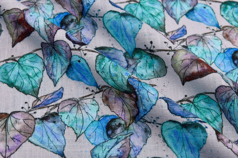 Linen Bamboo Natural Fabric Mulberry Breeze Pattern - 5493 - G.k Fashion Fabrics