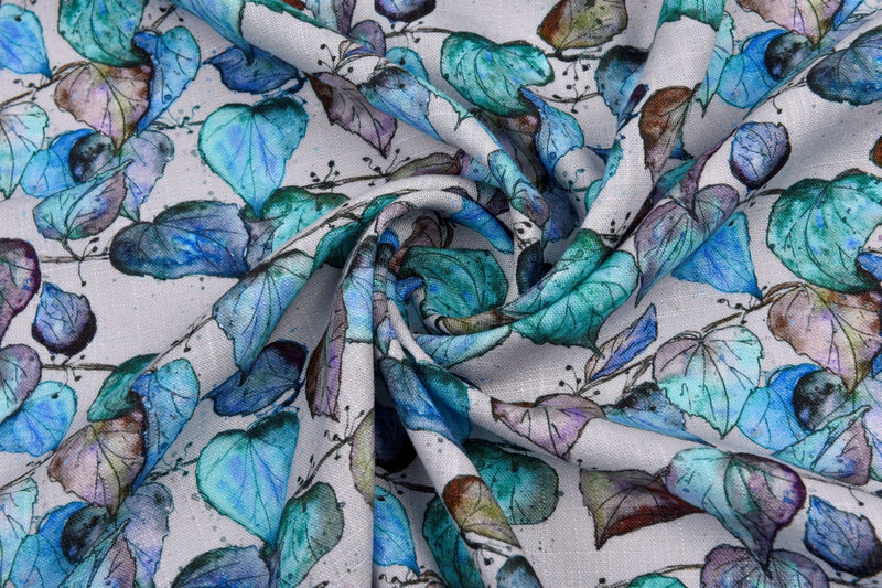 Linen Bamboo Natural Fabric Mulberry Breeze Pattern - 5493 - G.k Fashion Fabrics