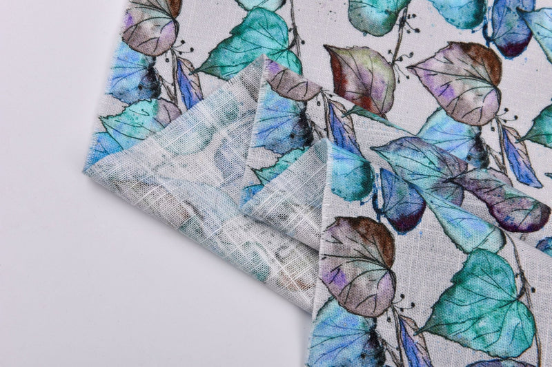 Linen Bamboo Natural Fabric Mulberry Breeze Pattern - 5493 - G.k Fashion Fabrics