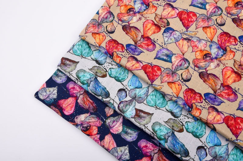 Linen Bamboo Natural Fabric Mulberry Breeze Pattern - 5493 - G.k Fashion Fabrics