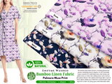 Linen Bamboo Natural Fabric Palmera Muse Pattern - 5492 - G.k Fashion Fabrics