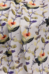 Linen Bamboo Natural Fabric Palmera Muse Pattern - 5492 - G.k Fashion Fabrics