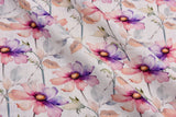 Linen Bamboo Natural Fabric Pastel Poppies Pattern - 5488 - G.k Fashion Fabrics