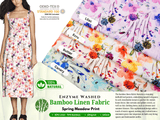 Linen Bamboo Natural Fabric Spring Meadow Pattern - 5490 - G.k Fashion Fabrics