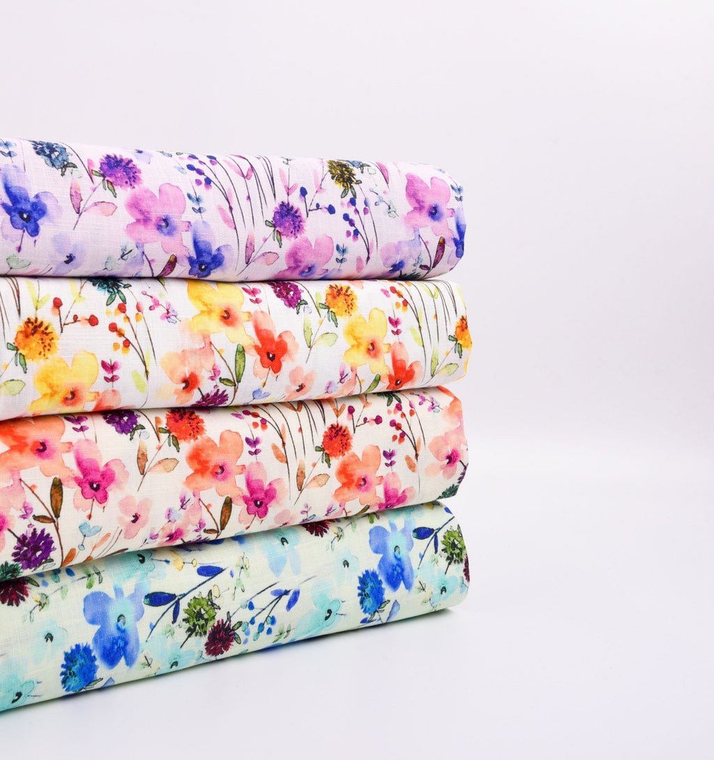 Google Spring Fabric Linen Bamboo Natural Fabric Spring Meadow Pattern -5490 – G.k Fashion ...