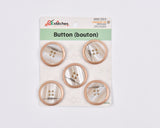 Luxury Two-Tone Rim Resin Buttons - 19 - G.k Fashion Fabrics