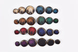 Marble Effect Shank Buttons with Gold Rim Button - 49 - G.k Fashion Fabrics
