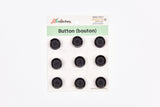 Matte Black Buttons with Gloss Metal Rim - 48 - G.k Fashion Fabrics