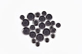 Matte Black Buttons with Gloss Metal Rim - 48 - G.k Fashion Fabrics