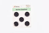 Matte Black Buttons with Gloss Metal Rim - 48 - G.k Fashion Fabrics