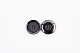 Matte Black Buttons with Gloss Metal Rim - 48 - G.k Fashion Fabrics
