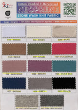 Neoprene Stone Washed Knit Cotton Blend Combed and Mercerised Fabric - G.k Fashion Fabrics